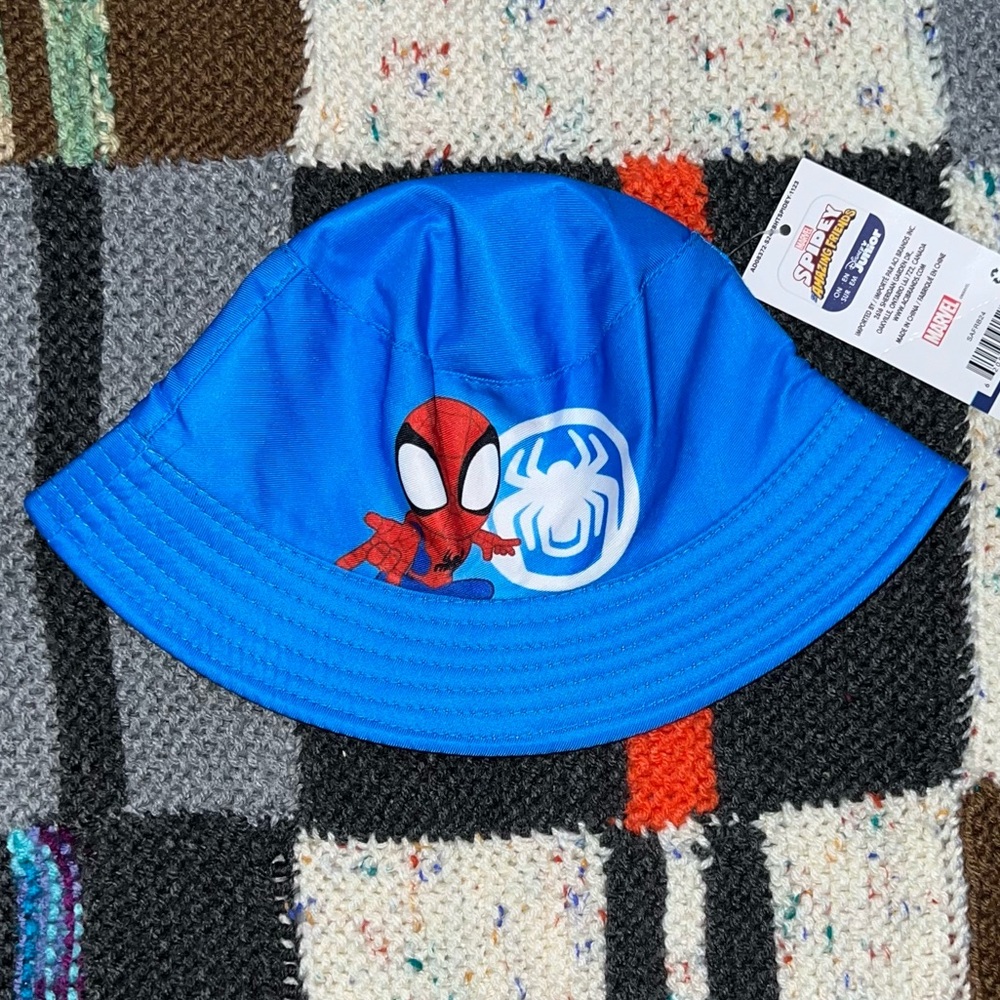 Spiderman Reversible Hat .Blue and Red with Logo.